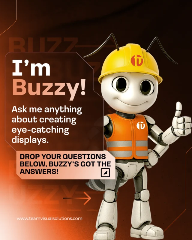 Think big. Build bigger. With Buzzy’s AI, TVS turns your ideas into jaw-dropping reality! 
فكّر بلا حدود، وابنِ ما هو أعظم.
مع Buzzy’s AI، تحوّل TVS أفكارك إلى واقع مبهر يخطف ، يبقى في الذاكرة.
[Team Visual Solutions, Dubai, Riyadh, Visual Excellence, Custom Displays, Bespoke Designs, Creative Solutions, Display Innovation, Sculpture Art, Kiosk Design, Creative Displays]