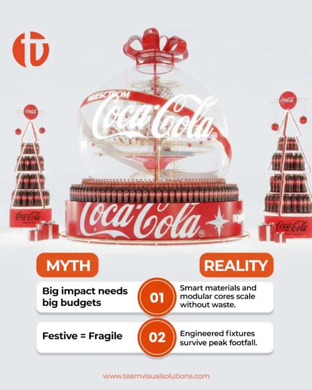 Still think big impact means big spend? Think again. We're busting the top display myths with real ops insights that prove smart design always wins.
تعتقد أن التميز البصري يحتاج إنفاقًا ضخمًا؟ فكّر مجددًا. نحن نكشف أبرز الخرافات حول العروض البصرية، ونثبت من خلال رؤى تشغيلية حقيقية أن التصميم الذكي هو العامل الحاسم دائمًا.

#teamvisualsolutions #dubai #riyadh #visualexcellence #customdisplays #bespokedesigns #creativesolutions #displayinnovation #sculptureart #kioskdesign #creativedisplays