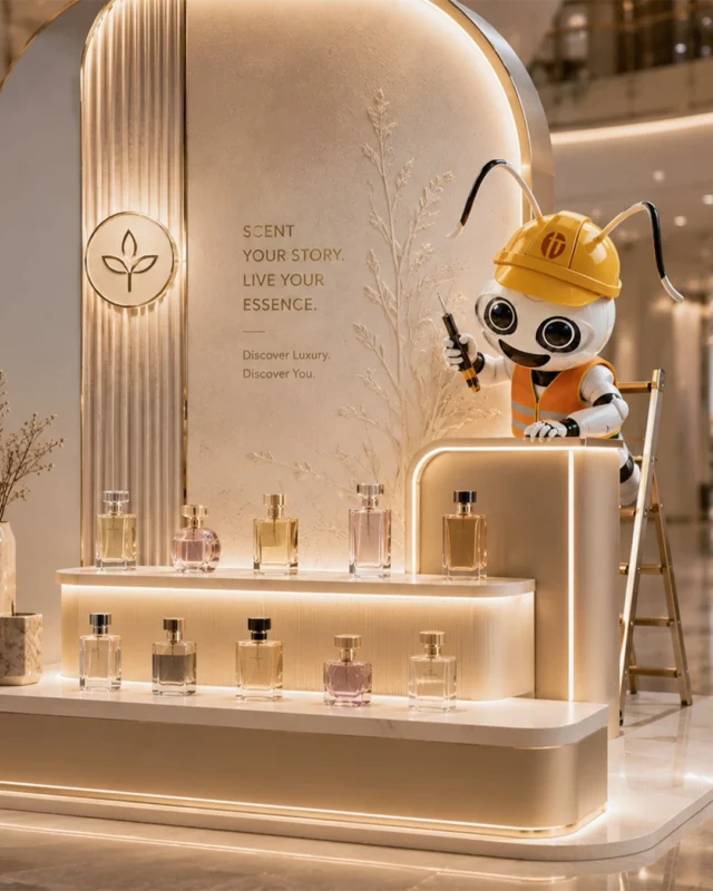 The height, lighting, materials, and spacing of a perfume display shape how premium the experience feels.
Share your luxury retail display reference with us. 

[perfume display, luxury retail, fragrance counter, product display, premium finish] 

#teamvisualsolutions #luxuryretail #customdisplays #visualexcellence #dubai